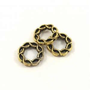 Braided ring 15mm antique gold